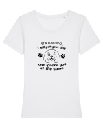I will pet your dog and ignore you Tricou mânecă scurtă guler larg fitted Damă Expresser