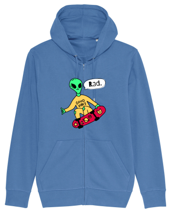 Alien Skateboarder Bright Blue
