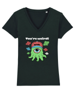 Funny Alien  Tricou mânecă scurtă guler V Damă Evoker