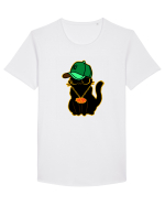 Hip Hop Cat  Tricou mânecă scurtă guler larg Bărbat Skater