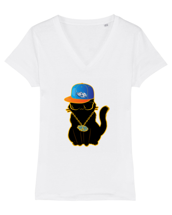Hip Hop Cat  White