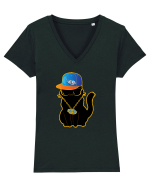 Hip Hop Cat  Tricou mânecă scurtă guler V Damă Evoker