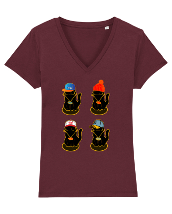 Hip Hop Cat  Burgundy