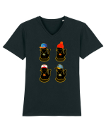 Hip Hop Cat  Tricou mânecă scurtă guler V Bărbat Presenter
