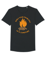 Burn Your Problems in a Campfire Tricou mânecă scurtă guler larg Bărbat Skater
