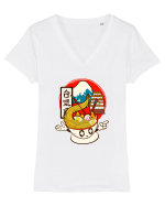 Kawaii Ramen  Tricou mânecă scurtă guler V Damă Evoker