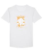 MUSIC Tricou mânecă scurtă guler larg Bărbat Skater