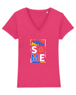 AWESOME Tricou mânecă scurtă guler V Damă Evoker