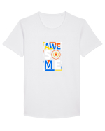 AWESOME Tricou mânecă scurtă guler larg Bărbat Skater