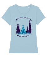 Camp Will Bring You Back to Life! Tricou mânecă scurtă guler larg fitted Damă Expresser
