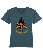 Campfire is Calling Tricou mânecă scurtă guler V Bărbat Presenter
