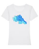 Iași County Map Tricou mânecă scurtă guler larg fitted Damă Expresser