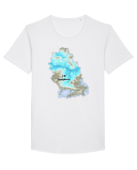 Hunedoara County Map Tricou mânecă scurtă guler larg Bărbat Skater
