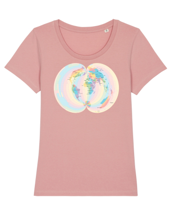 Projected Time Zones - Polyconic Canyon Pink