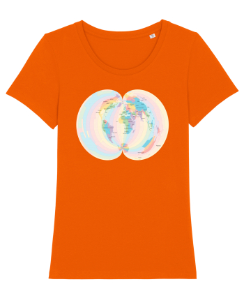Projected Time Zones - Polyconic Bright Orange