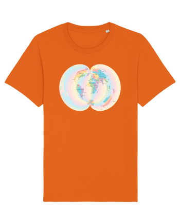 Projected Time Zones - Polyconic Bright Orange