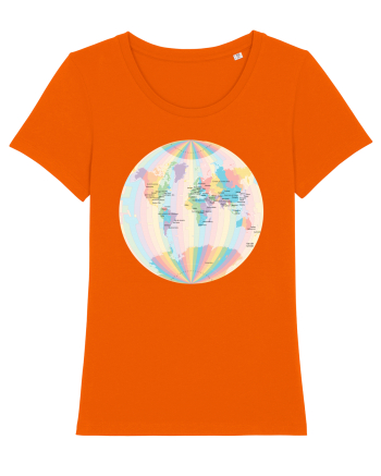 Projected Time Zones - Van der Grinten 1 Bright Orange