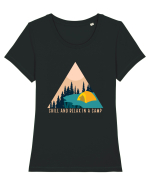 Chill and Relax in a Camp Tricou mânecă scurtă guler larg fitted Damă Expresser