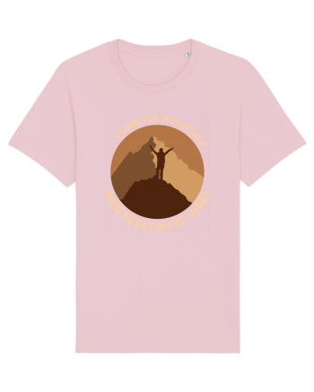 Climb the Mountain and Feel Those Vibes Cotton Pink