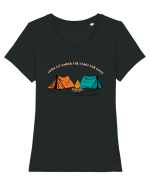 Come Sit Under the Stars for Once Tricou mânecă scurtă guler larg fitted Damă Expresser