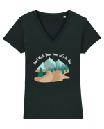 Don't Waste Your Time Let's Go Hike Tricou mânecă scurtă guler V Damă Evoker
