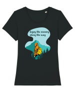 Enjoy the Scenery Along the Way Tricou mânecă scurtă guler larg fitted Damă Expresser