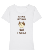 Pisica cu citat Tricou mânecă scurtă guler larg fitted Damă Expresser