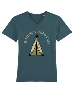 Everything is Better in a Tent Tricou mânecă scurtă guler V Bărbat Presenter