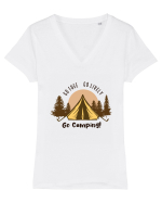 Go Free Go Lively Go Camping! Tricou mânecă scurtă guler V Damă Evoker