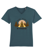 Go Free Go Lively Go Camping! Tricou mânecă scurtă guler V Bărbat Presenter
