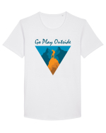 Go Play Outside Tricou mânecă scurtă guler larg Bărbat Skater