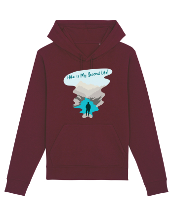 Hike is My Second Life! Burgundy