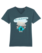 Hike is My Second Life! Tricou mânecă scurtă guler V Bărbat Presenter