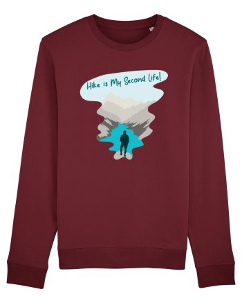 Hike is My Second Life! Burgundy