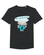 Hike is My Second Life! Tricou mânecă scurtă guler larg Bărbat Skater
