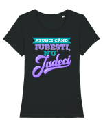 Atunci când iubești, nu judeci Tricou mânecă scurtă guler larg fitted Damă Expresser