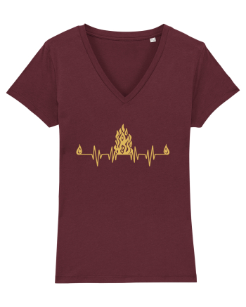Campfire Heartbeats Burgundy