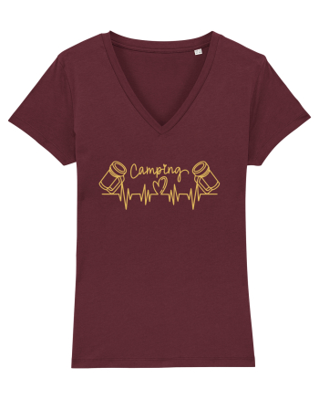Camping Mugs Heartbeats Burgundy