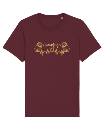 Camping Mugs Heartbeats Burgundy