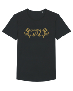 Camping Mugs Heartbeats Tricou mânecă scurtă guler larg Bărbat Skater