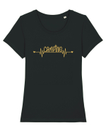 Camping Heartbeats Tricou mânecă scurtă guler larg fitted Damă Expresser