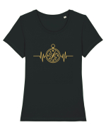Compass Heartbeats Tricou mânecă scurtă guler larg fitted Damă Expresser