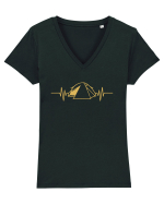 Tent Heartbeats Tricou mânecă scurtă guler V Damă Evoker
