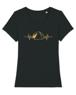 Tent Heartbeats Tricou mânecă scurtă guler larg fitted Damă Expresser