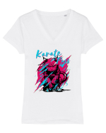 karate magenta Tricou mânecă scurtă guler V Damă Evoker