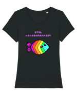 STIL NONCONFORMIST Tricou mânecă scurtă guler larg fitted Damă Expresser