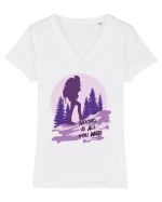 Hiking is All You Need Tricou mânecă scurtă guler V Damă Evoker