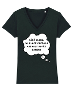 FĂRĂ GLUME - ÎMI PLACE CAFEAUA Tricou mânecă scurtă guler V Damă Evoker