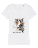 pentru femei moderne - You are the dreamer and I am the dream Tricou mânecă scurtă guler V Damă Evoker