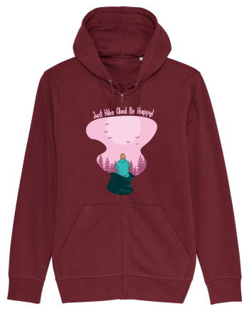 Just Hike and be Happy Burgundy